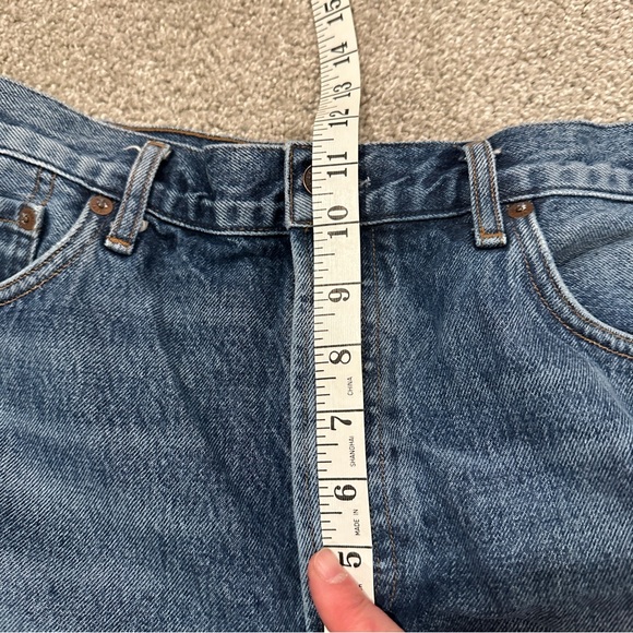 Agolde Parker Denim Jean Shorts Size 31 Cut Off Distressed Button Fly Raw Hem - Picture 5 of 9